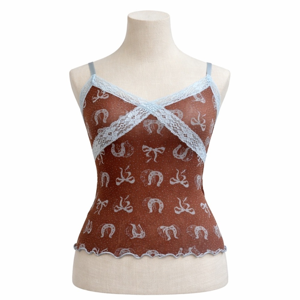 Urban Outfitters Brown Lace Trim Cami Tank Top Size XS/S